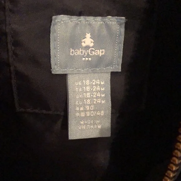 Baby Gap Puffer Vest Size 18-24 mos Boy Blue Corduroy Top and Pockets - Picture 8 of 10